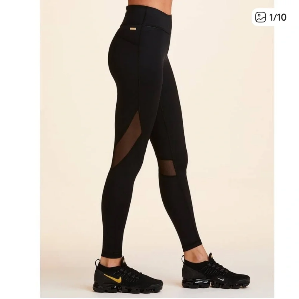 Alala Black Leggings with Mesh Detail - Captain Ankle Pant - Picture 2 of 14